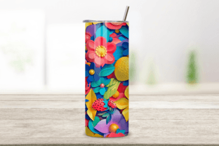 3D Flowers Skinny Tumbler | Seamless PNG Graphic by Florid Printables ...