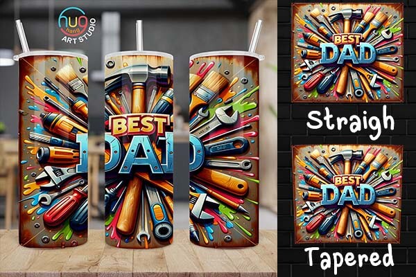 Best Dad Ever 20oz Skinny Tumbler, Tool Graphic by HugHang Art Studio ...