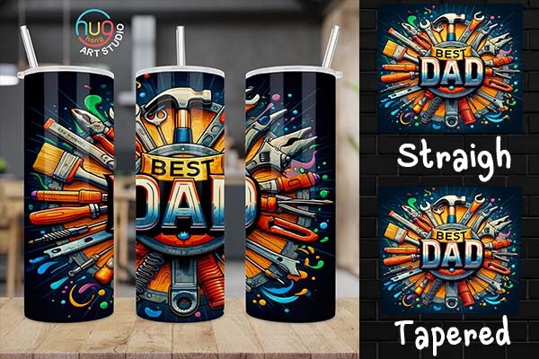 Best Dad Ever 20oz Skinny Tumbler, Tool Graphic by HugHang Art Studio ...