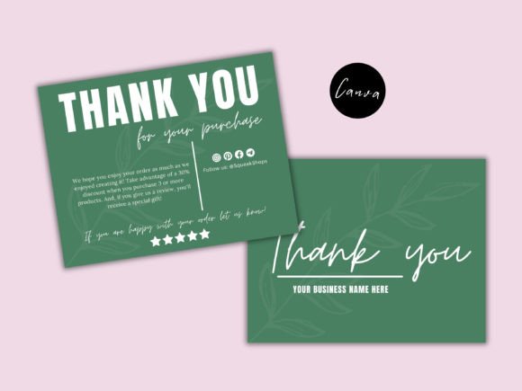 Botanical Thank You Card Canva Template