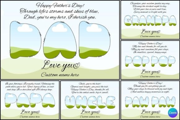 Fathers Day Canva Frame Template