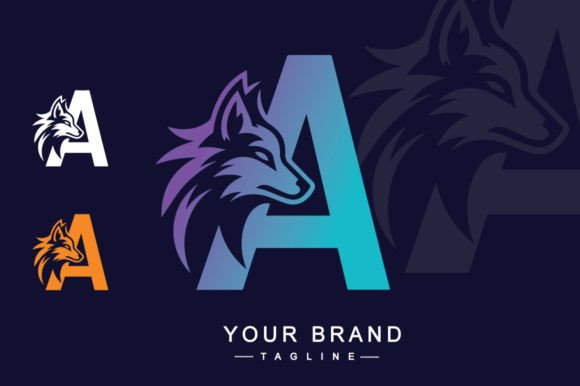 Letter a Wolf Logo Design Vector