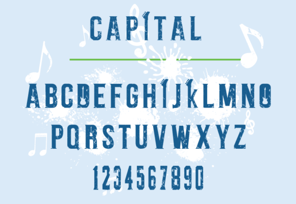 Music Splash Font PNG with transparent background - Preview 2