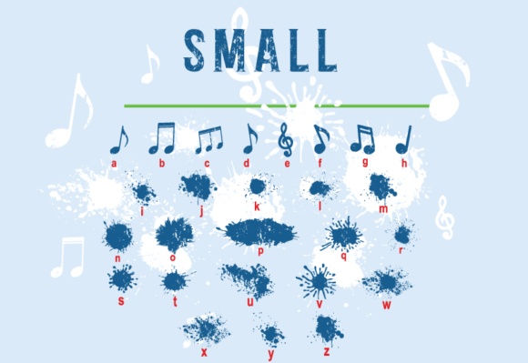 Music Splash Font PNG with transparent background - Preview 3