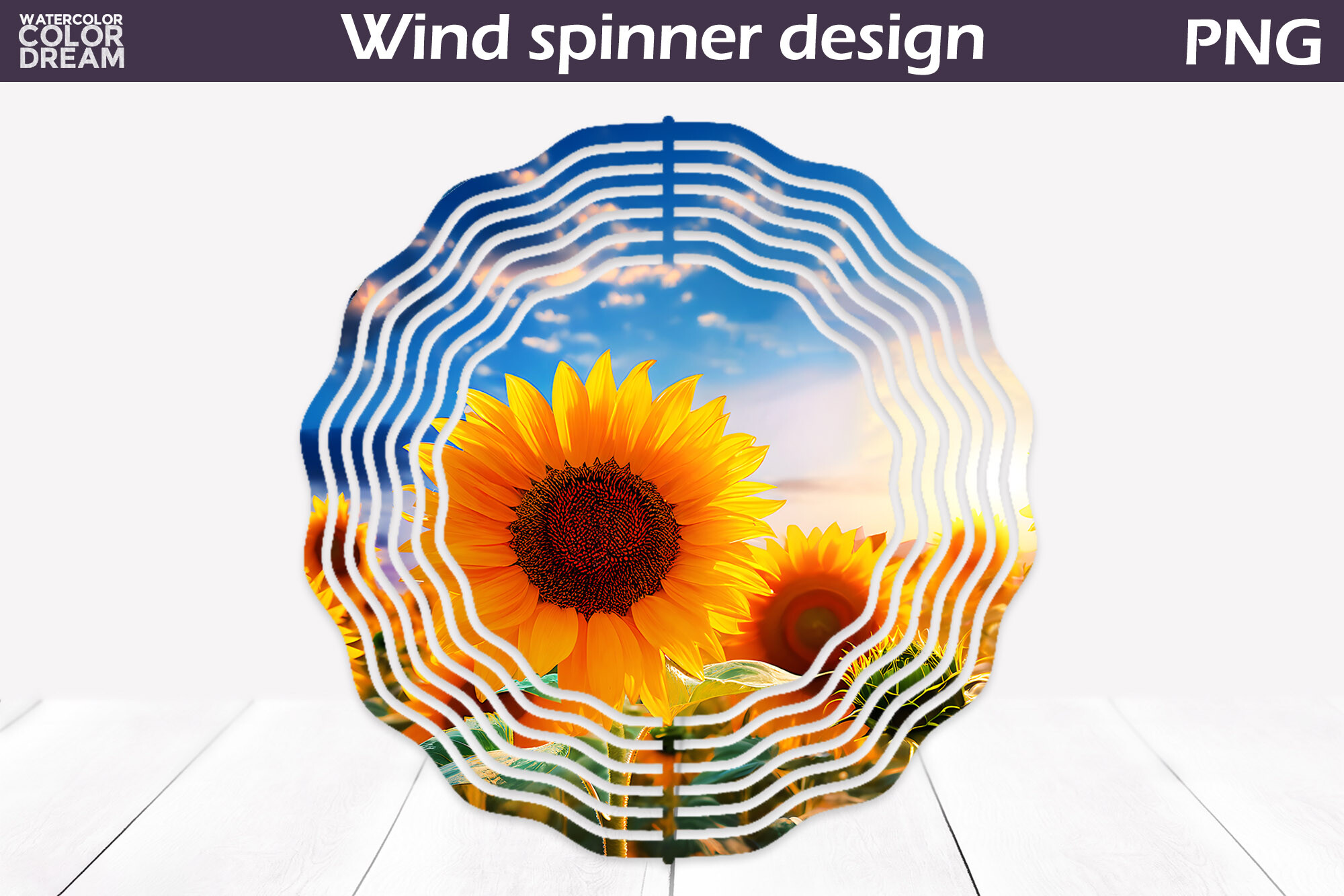 Sunflowers Wind Spinner Graphic by WatercolorColorDream · Creative Fabrica