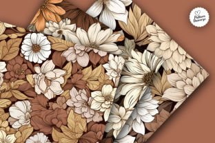 Vintage Boho Flowers Digital Papers Graphic by Pattern Universe ...