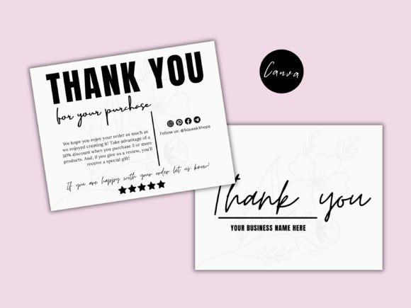 Wildflower Thank You Card Canva Template