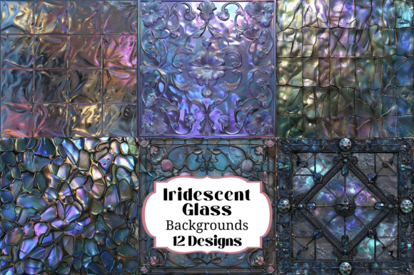 12 Iridescent Glass Backgrounds