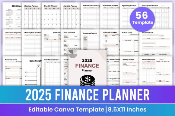 2025 Finance Planner Canva Template Graphic by Mustafiz · Creative Fabrica