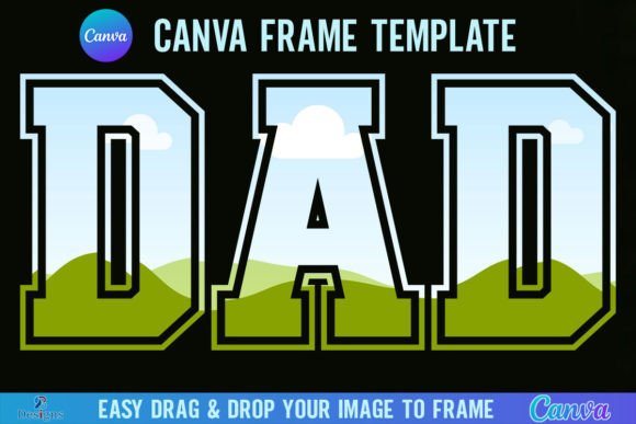 Dad Canva Frame Template Retro Varsity