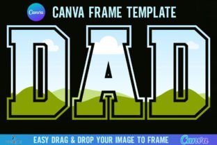 Dad Canva Frame Template Retro Varsity