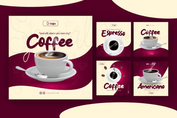 Preview of Delicious Coffee Shop Social Media Post coffee shop social media template