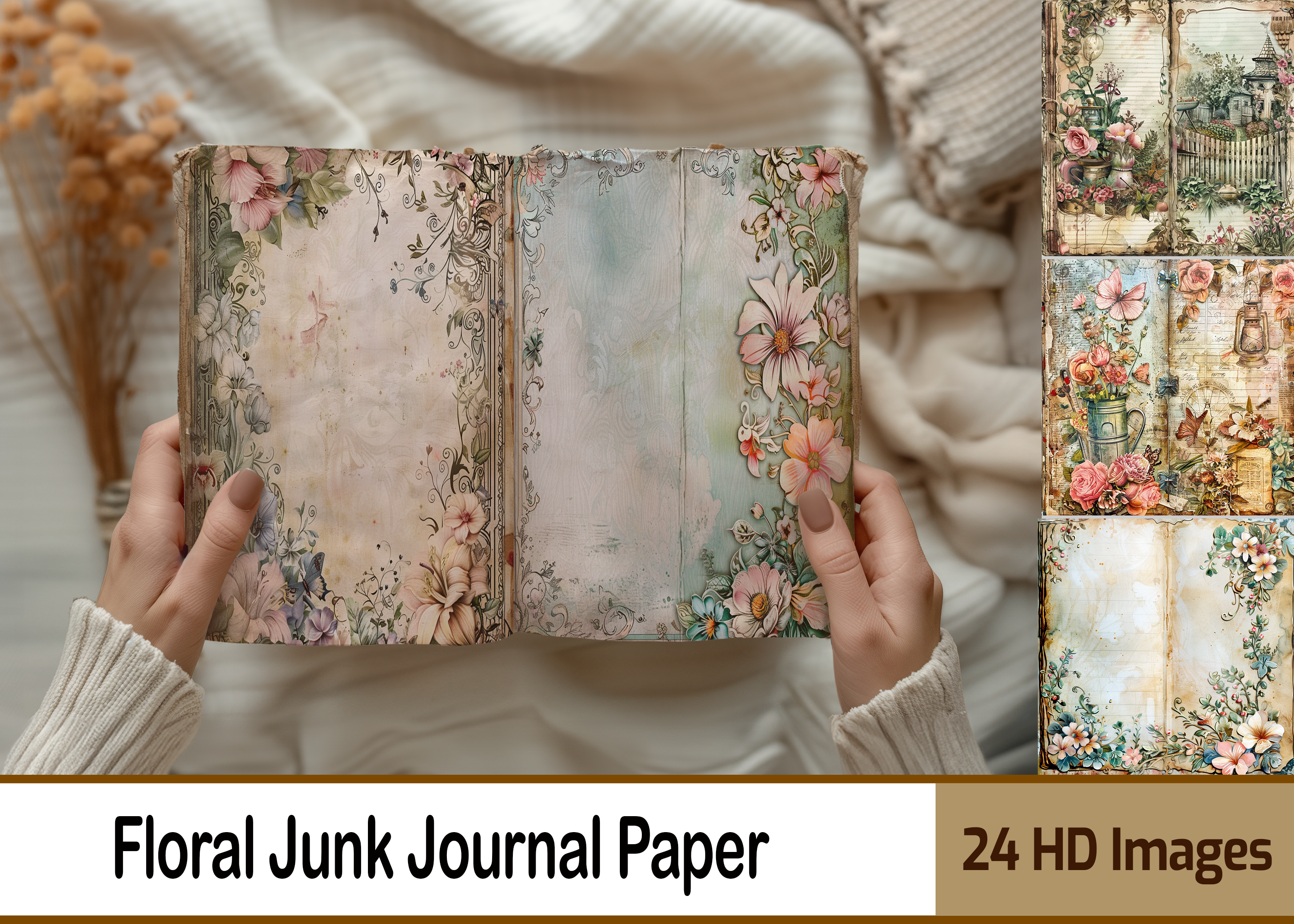 Floral Junk Journal Graphic by Monster Design · Creative Fabrica
