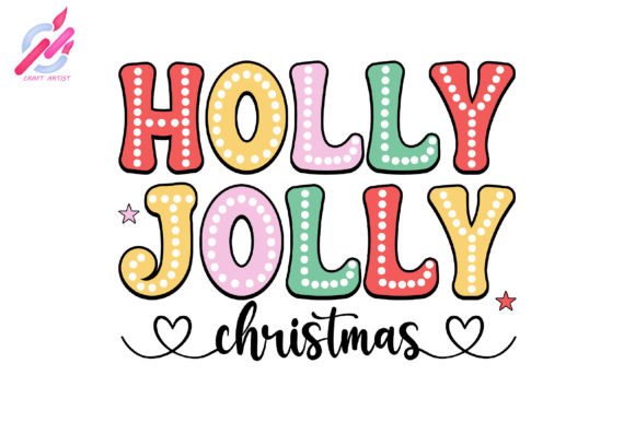 Holly Jolly Christmas Retro PNG
