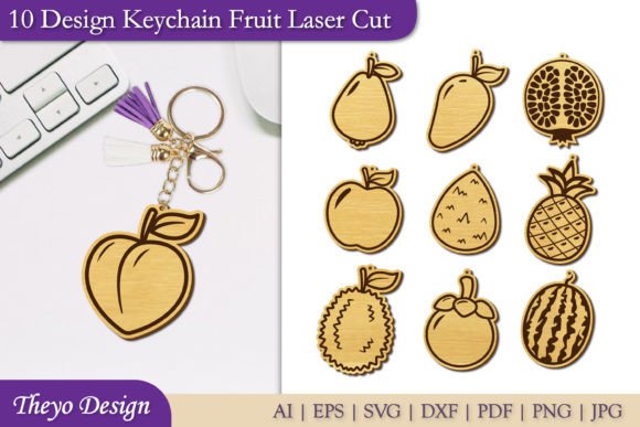 Keychain Fruit Lasercut Bundles Laser Cutting By Theyo Design