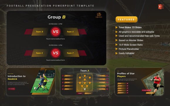 Preview of Neokick - Football PowerPoint sports presentation template