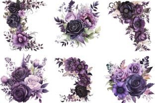 Purple Gothic Floral Clipart Bundle Graphic by SparkyDesignsUS ...