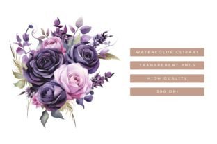 Purple Gothic Floral Clipart Bundle Graphic by SparkyDesignsUS ...