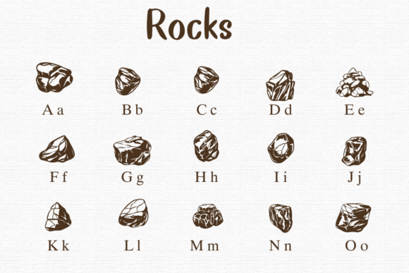 Rocks Font PNG with transparent background - Preview 1
