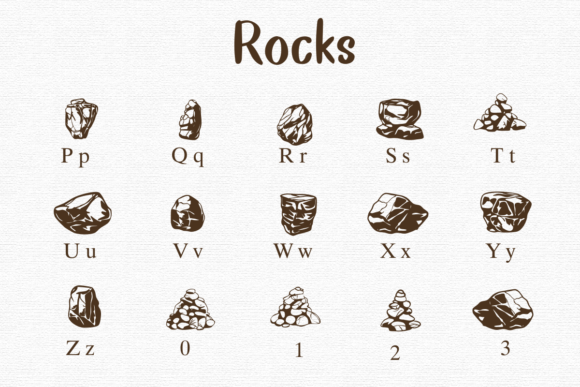 Rocks Font PNG with transparent background - Preview 2