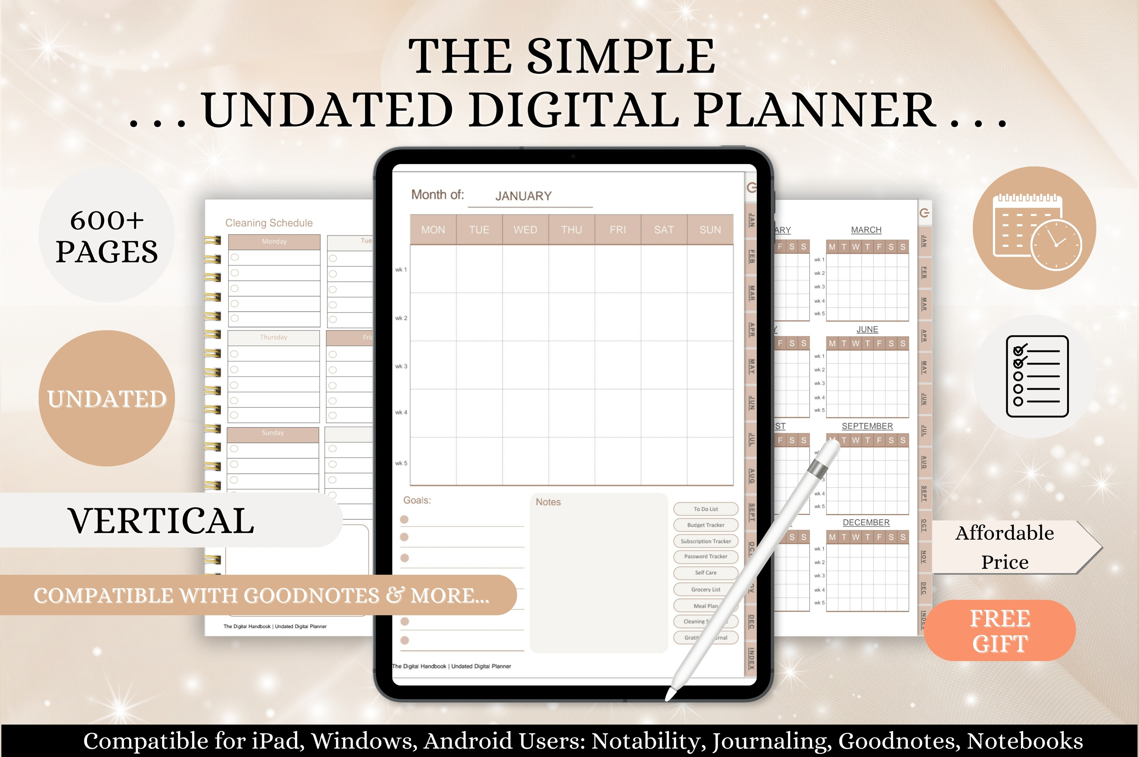 Simple Undated Digital Planner