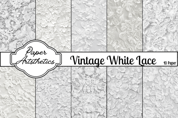 Vintage White Lace Pattern Digital Paper Graphic by Paper Artsthetics ...