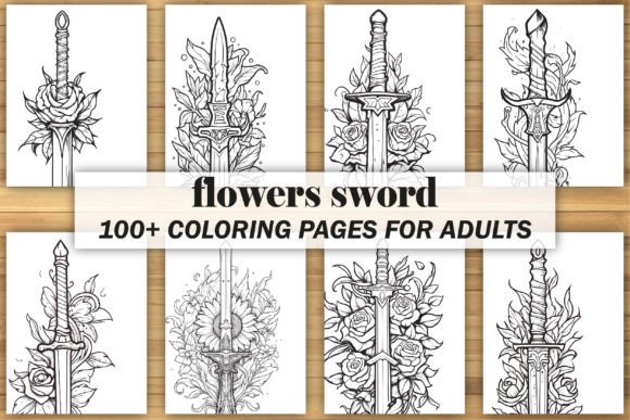 Flowers Sword Coloring Book