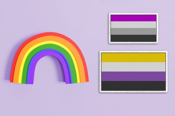 4 Color Striped Pride Flag ITH Feltie