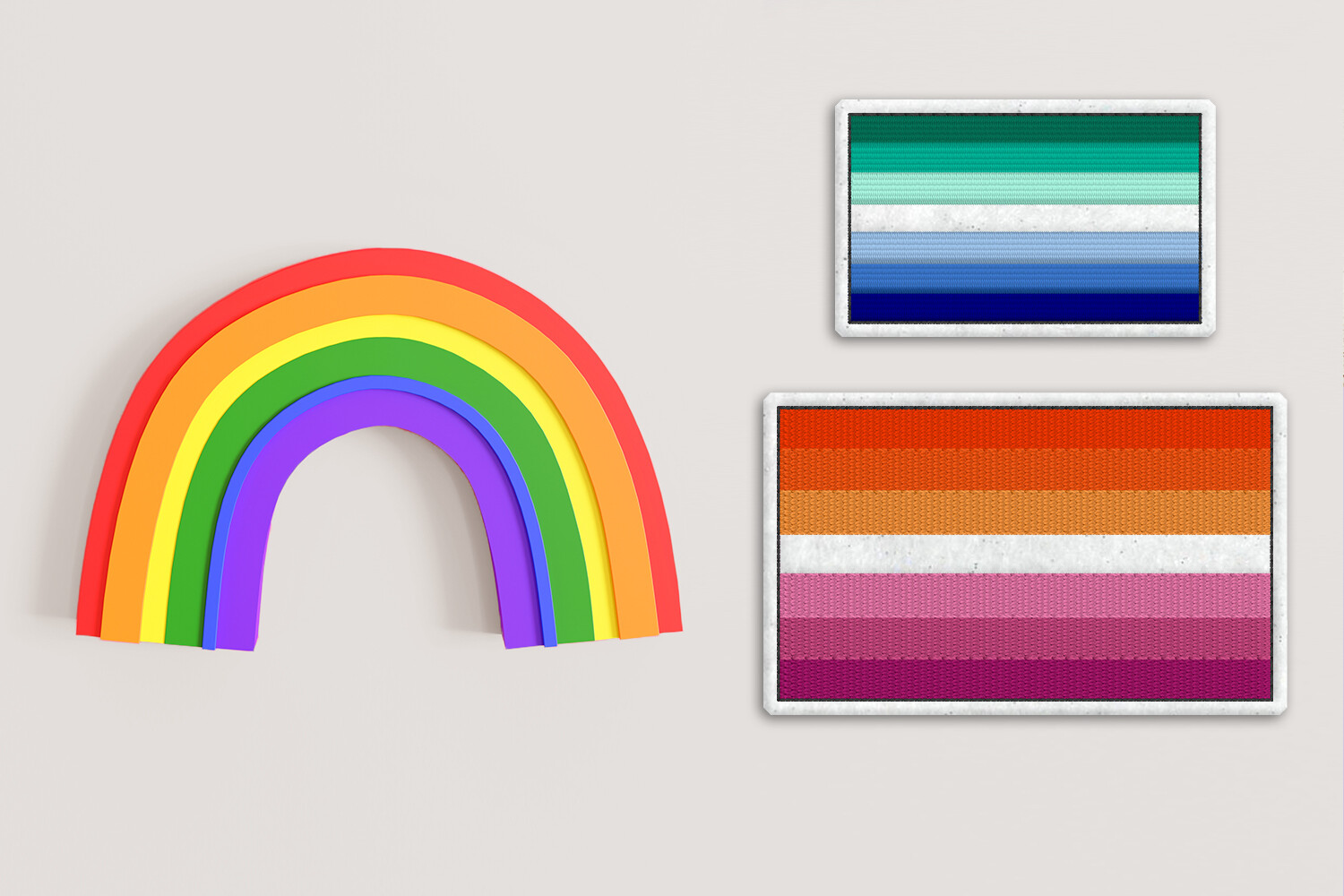 7 Color Striped Pride Flag ITH Feltie