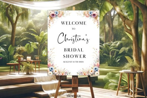 Bridal Shower Welcome Sign Template Graphics