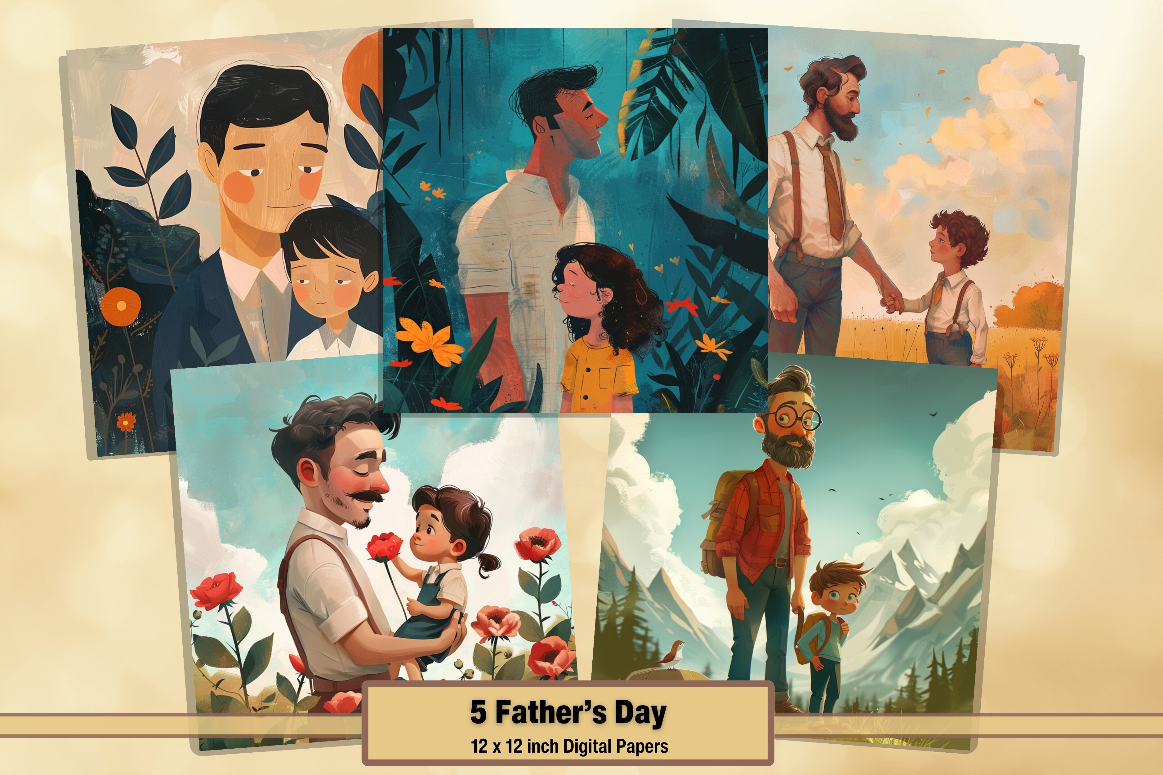 Cartoon Cute Father's Day Paper Pack 2