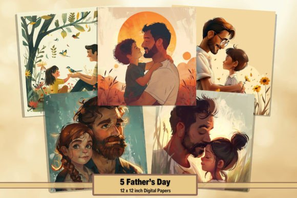 Cute Fathers & Children Digital Pages 11