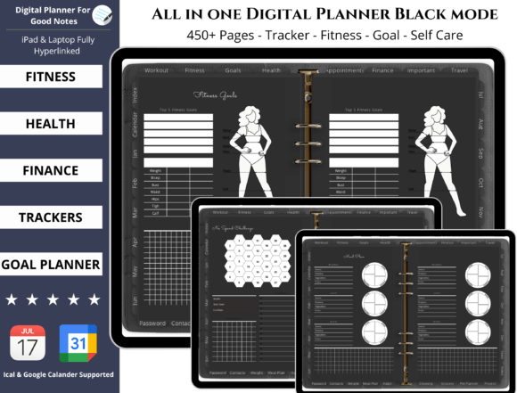 Digital Planner All in One Black Mode