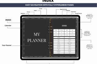 Digital Planner All in One Black Mode Graphic by PlannerPlanet ...