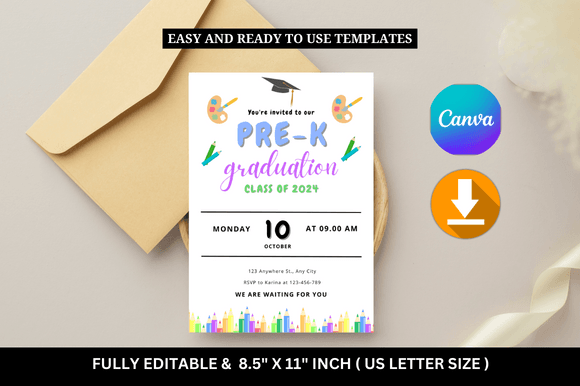 Editable Pre-K Graduation