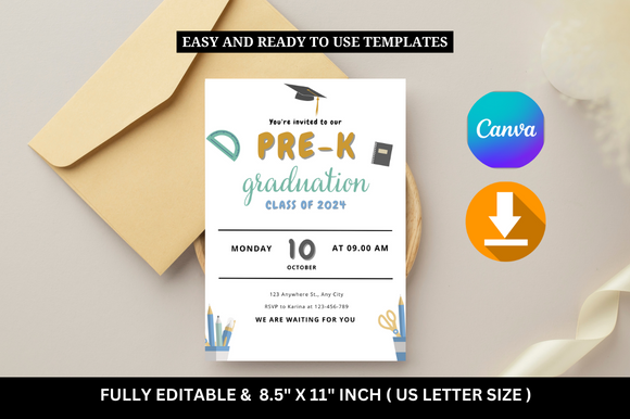 Editable Pre-K Graduation