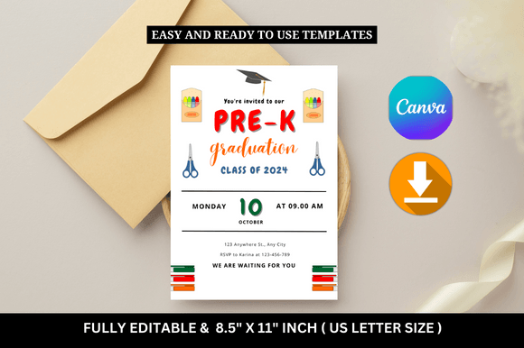 Editable Pre-K Graduation