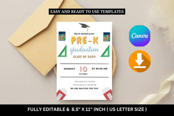 Editable Pre-K Graduation