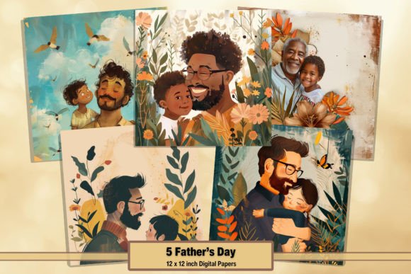 Father and Children Collage Pages Pack 4