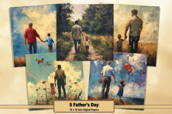 Fathers & Kids Digital Papers Pack 14