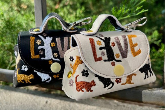 ITH Mini Bag I Love Cat Machine Embroide