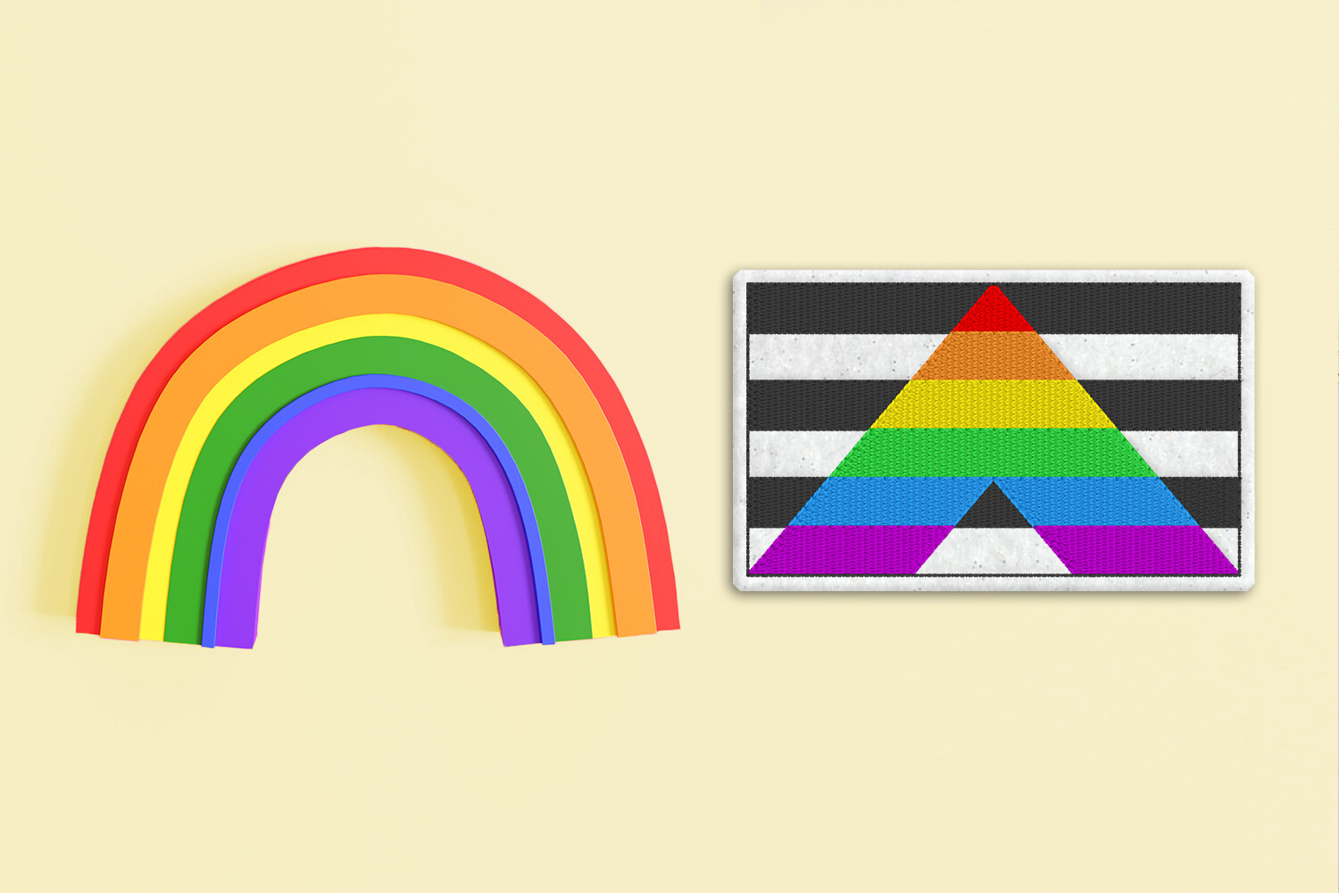 LGBT Ally Pride Flag ITH Feltie Applique