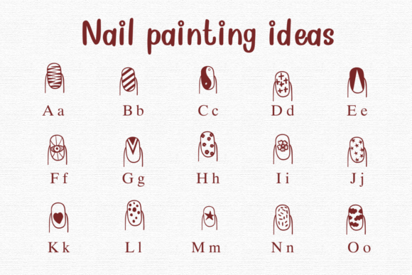 Nail Painting Ideas Font PNG with transparent background - Preview 1
