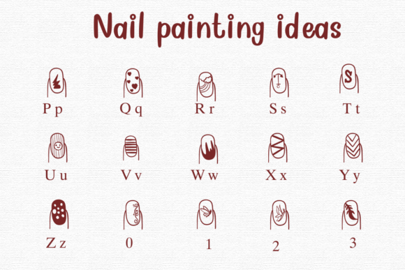 Nail Painting Ideas Font PNG with transparent background - Preview 2