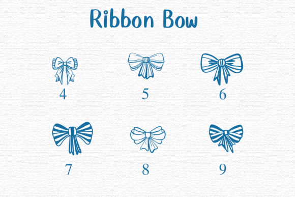 Ribbon Bow Font PNG with transparent background - Preview 3