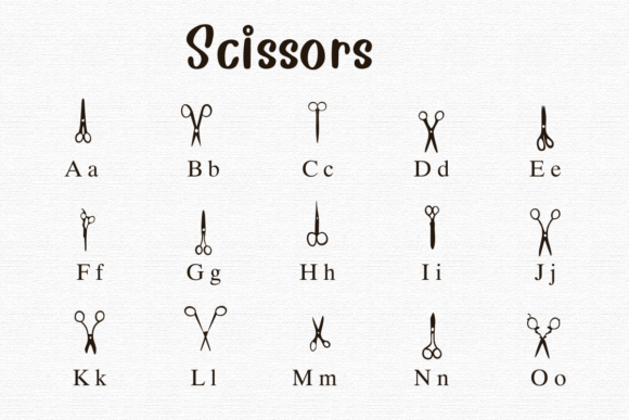 Scissors Font PNG with transparent background - Preview 1