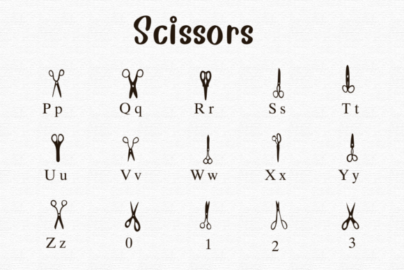Scissors Font PNG with transparent background - Preview 2