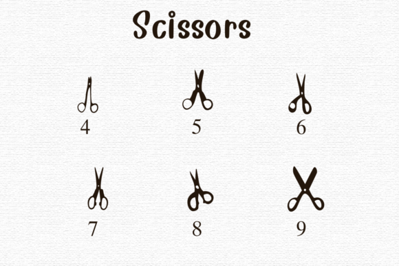 Scissors Font PNG with transparent background - Preview 3