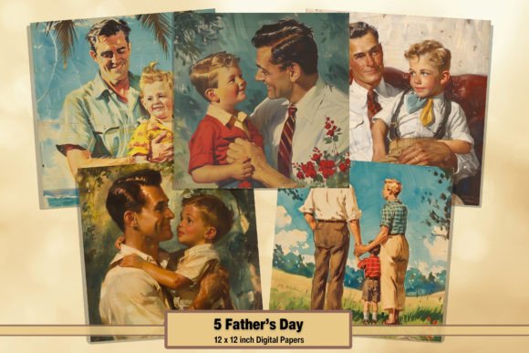 Vintage Retro Father's Day Digitals 12
