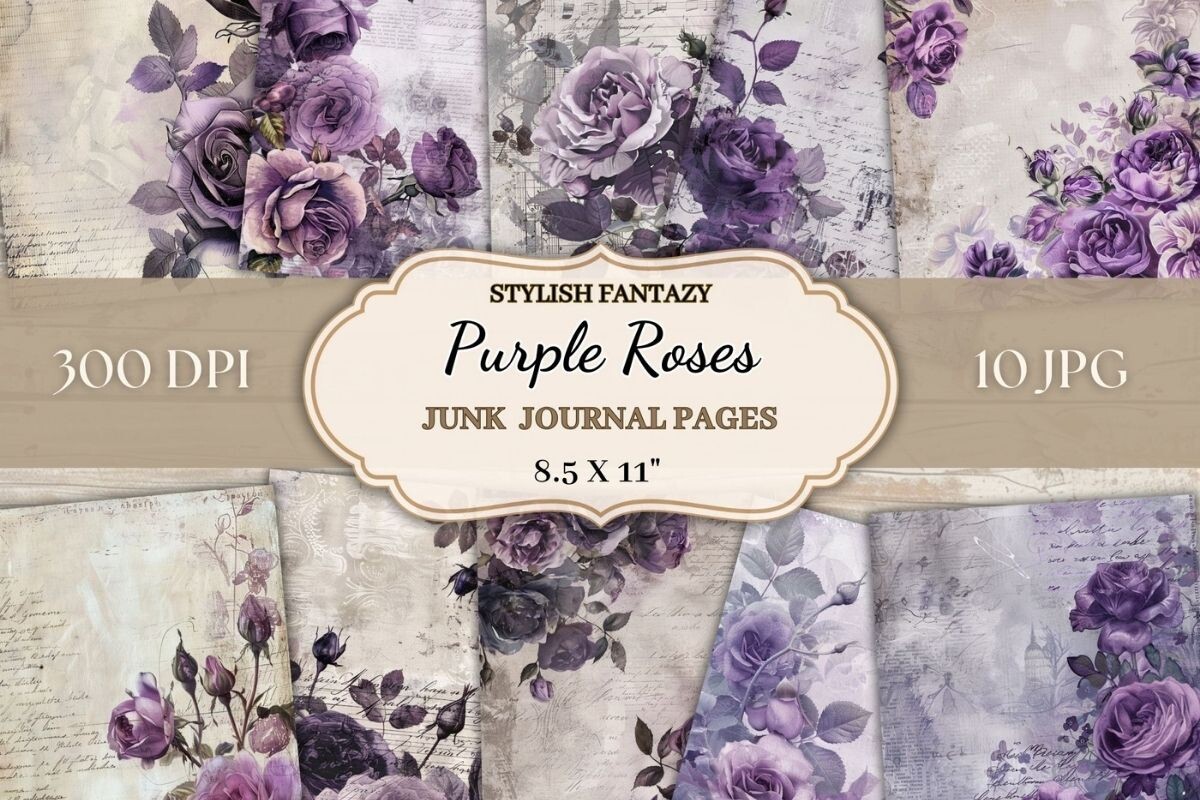 Vintage Roses Digital Pages Graphic by StylishFantazy · Creative Fabrica